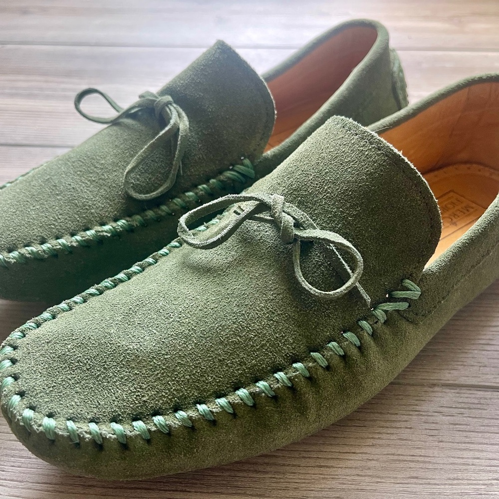 Mercanti Fiorentini Olive Suede Loafers